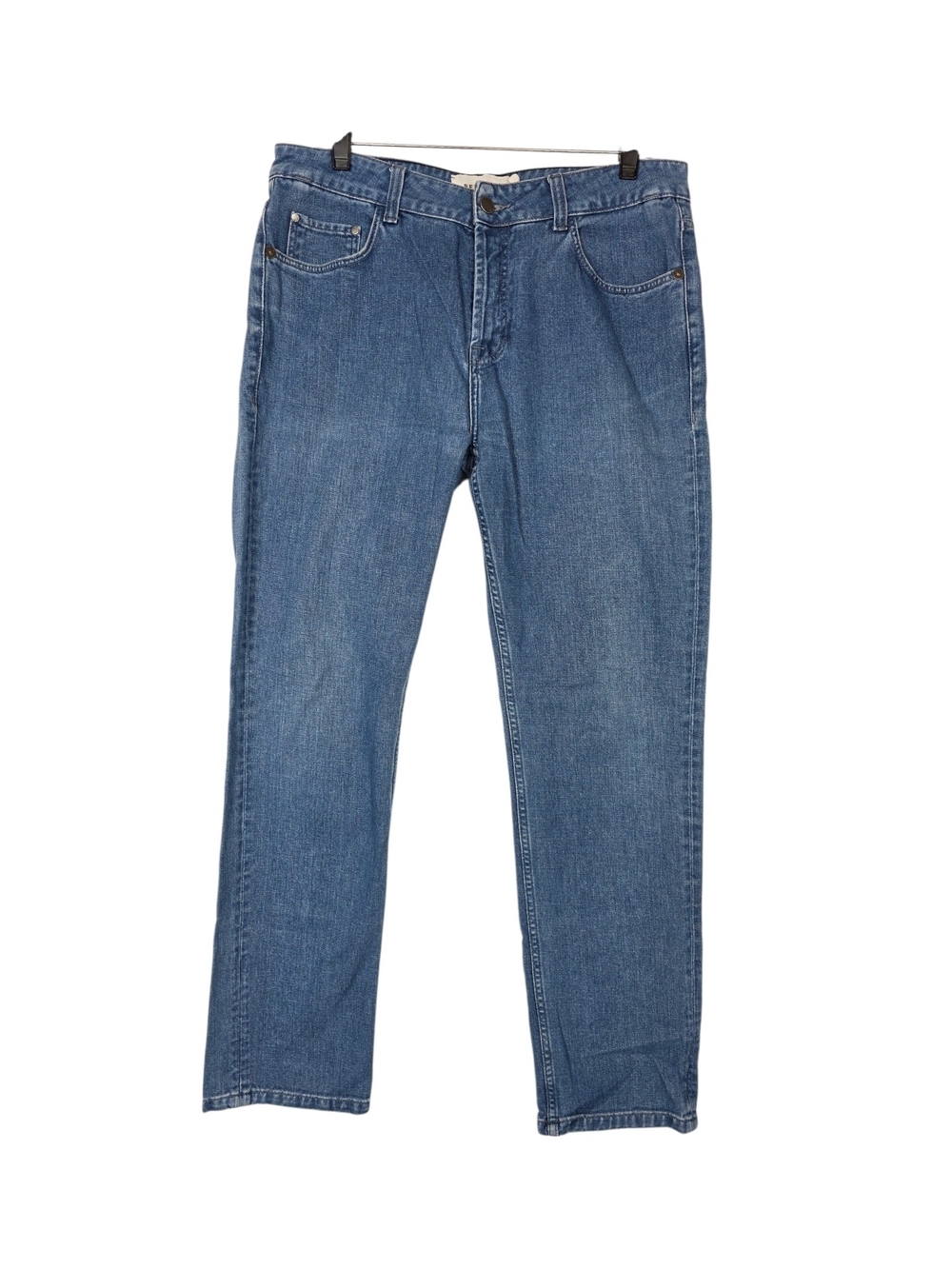Bethnals Men's Straight Jeans in Medium Blue Wash
